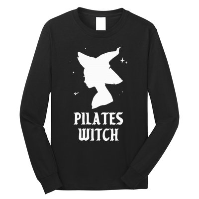 Pilates Witch Instructor Spooky Vibes Gym Halloween Costume Long Sleeve Shirt