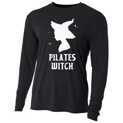 Pilates Witch Instructor Spooky Vibes Gym Halloween Costume Cooling Performance Long Sleeve Crew