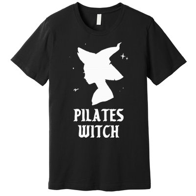 Pilates Witch Instructor Spooky Vibes Gym Halloween Costume Premium T-Shirt