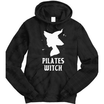 Pilates Witch Instructor Spooky Vibes Gym Halloween Costume Tie Dye Hoodie