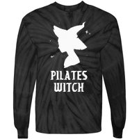 Pilates Witch Instructor Spooky Vibes Gym Halloween Costume Tie-Dye Long Sleeve Shirt