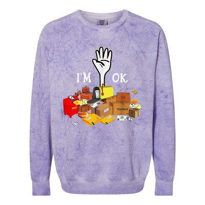 Postal Worker IM Ok Funny Colorblast Crewneck Sweatshirt