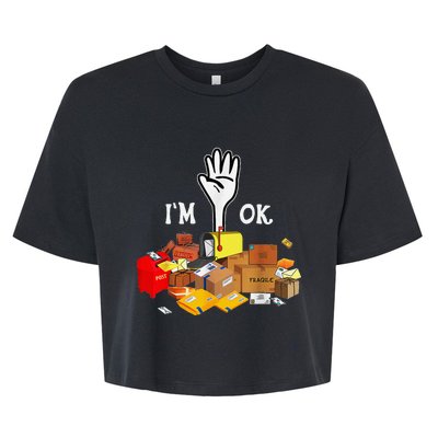 Postal Worker IM Ok Funny Bella+Canvas Jersey Crop Tee