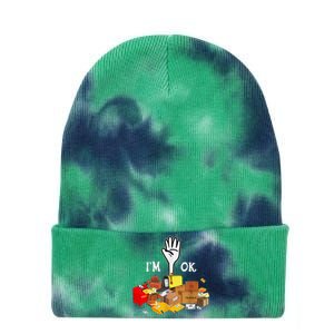 Postal Worker IM Ok Funny Tie Dye 12in Knit Beanie