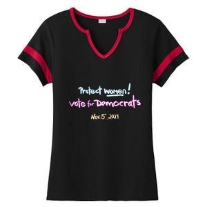 Protect Women! Kamala 2024. Election 2024 Ladies Halftime Notch Neck Tee