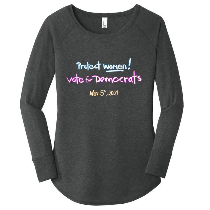 Protect Women! Kamala 2024. Election 2024 Women's Perfect Tri Tunic Long Sleeve Shirt