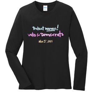 Protect Women! Kamala 2024. Election 2024 Ladies Long Sleeve Shirt