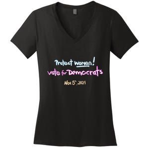 Protect Women! Kamala 2024. Election 2024 Women's V-Neck T-Shirt