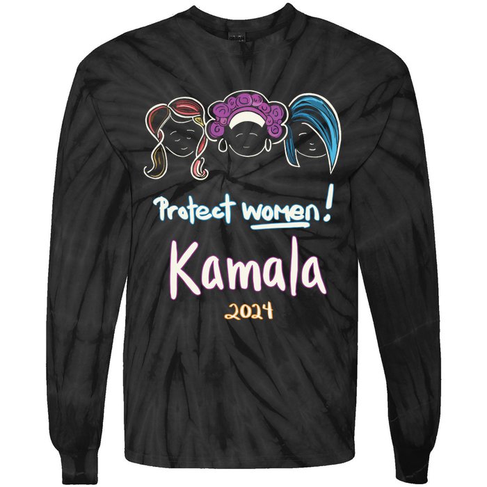 Protect Women Kamala 2024 Election Tie-Dye Long Sleeve Shirt