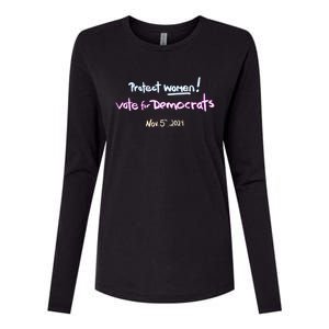 Protect Women! Kamala 2024 Vote Democrats Womens Cotton Relaxed Long Sleeve T-Shirt