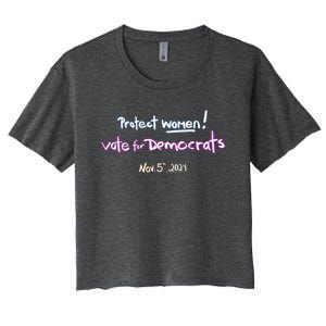 Protect Women! Kamala 2024 Vote Democrats Women's Crop Top Tee