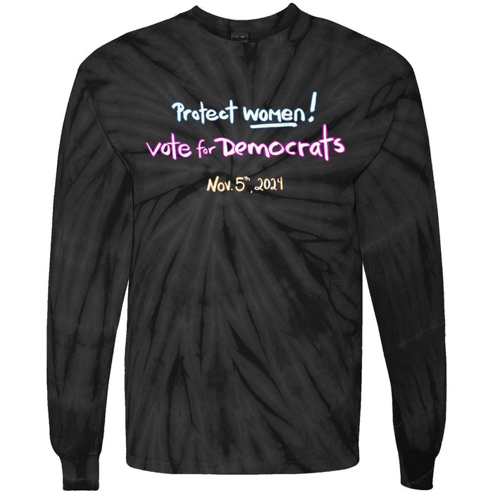 Protect Women! Kamala 2024 Election Tie-Dye Long Sleeve Shirt