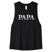 Papa We Love You Father's Day Women's Racerback Cropped Tank