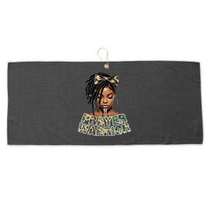 Prayer Warrior Locs Christian Black Woman Sayings Camo Large Microfiber Waffle Golf Towel