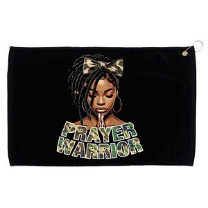 Prayer Warrior Locs Christian Black Woman Sayings Camo Grommeted Golf Towel