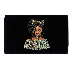 Prayer Warrior Locs Christian Black Woman Sayings Camo Microfiber Hand Towel