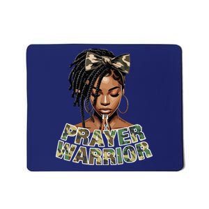 Prayer Warrior Locs Christian Black Woman Sayings Camo Mousepad