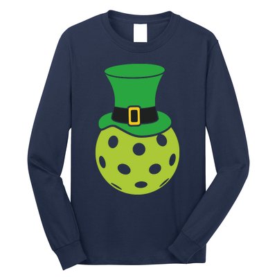 Pickleball With Leprechaun Hat St Patricks Day Long Sleeve Shirt