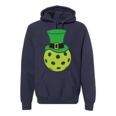 Pickleball With Leprechaun Hat St Patricks Day Premium Hoodie