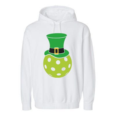 Pickleball With Leprechaun Hat St Patricks Day Garment-Dyed Fleece Hoodie