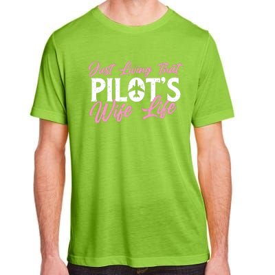 Pilots Wife Life Plane Airline Pilot Aviation Enthusiast Adult ChromaSoft Performance T-Shirt