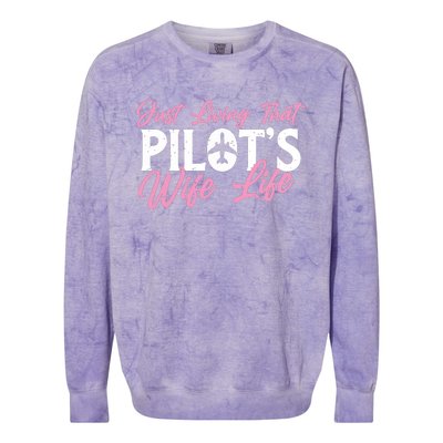 Pilots Wife Life Plane Airline Pilot Aviation Enthusiast Colorblast Crewneck Sweatshirt