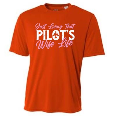 Pilots Wife Life Plane Airline Pilot Aviation Enthusiast Cooling Performance Crew T-Shirt