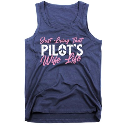 Pilots Wife Life Plane Airline Pilot Aviation Enthusiast Tank Top