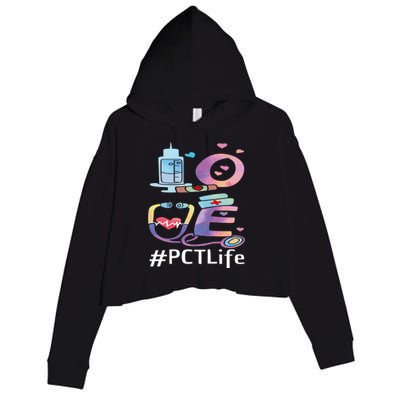 Pct Week Love Patient Care Technician Nursing Gift Crop Fleece Hoodie