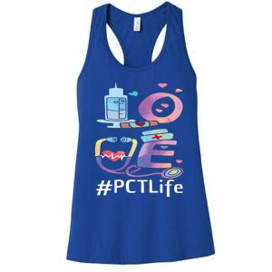 Pct Week Love Patient Care Technician Nursing Gift Women's Racerback Tank