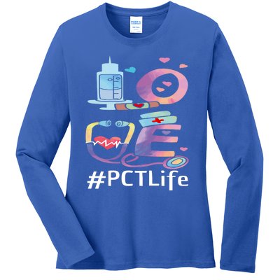 Pct Week Love Patient Care Technician Nursing Gift Ladies Long Sleeve Shirt