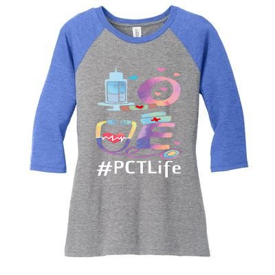 Pct Week Love Patient Care Technician Nursing Gift Women's Tri-Blend 3/4-Sleeve Raglan Shirt