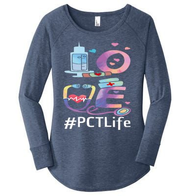 Pct Week Love Patient Care Technician Nursing Gift Women's Perfect Tri Tunic Long Sleeve Shirt