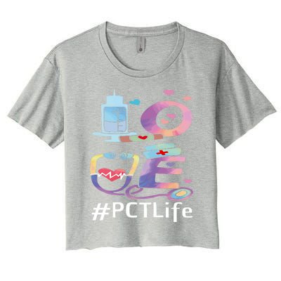 Pct Week Love Patient Care Technician Nursing Gift Women's Crop Top Tee