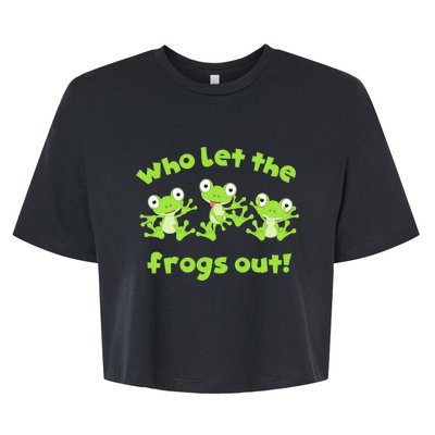 Passover Who Let The Frogs Out Funny Jewish Matzah Bella+Canvas Jersey Crop Tee