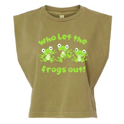 Passover Who Let The Frogs Out Funny Jewish Matzah Garment-Dyed Women's Muscle Tee