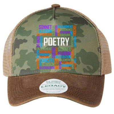 Poetry Words Lover Gift Poet Writing Poem Writer Gift Legacy Tie Dye Trucker Hat