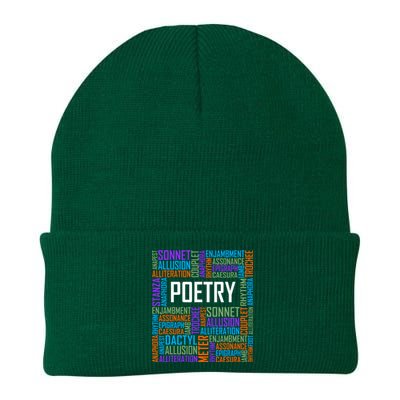 Poetry Words Lover Gift Poet Writing Poem Writer Gift Knit Cap Winter Beanie