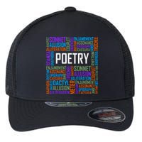 Poetry Words Lover Gift Poet Writing Poem Writer Gift Flexfit Unipanel Trucker Cap