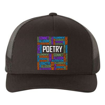 Poetry Words Lover Gift Poet Writing Poem Writer Gift Yupoong Adult 5-Panel Trucker Hat