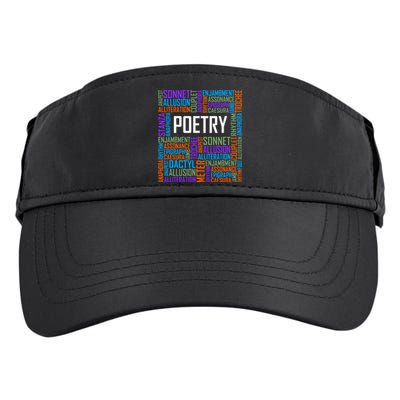 Poetry Words Lover Gift Poet Writing Poem Writer Gift Adult Drive Performance Visor