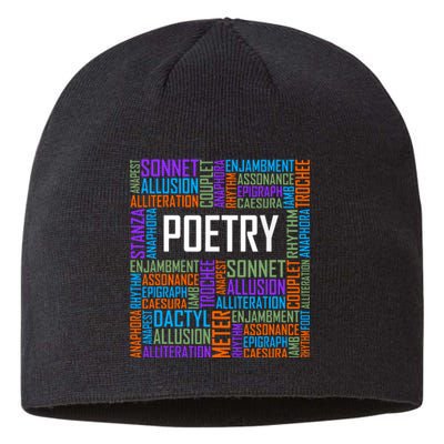 Poetry Words Lover Gift Poet Writing Poem Writer Gift Sustainable Beanie