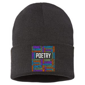 Poetry Words Lover Gift Poet Writing Poem Writer Gift Sustainable Knit Beanie