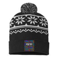 Poetry Words Lover Gift Poet Writing Poem Writer Gift USA-Made Snowflake Beanie