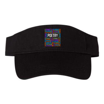 Poetry Words Lover Gift Poet Writing Poem Writer Gift Valucap Bio-Washed Visor