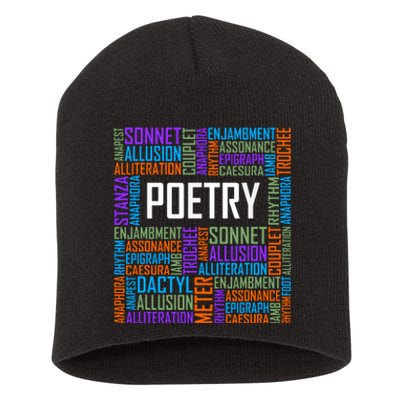 Poetry Words Lover Gift Poet Writing Poem Writer Gift Short Acrylic Beanie