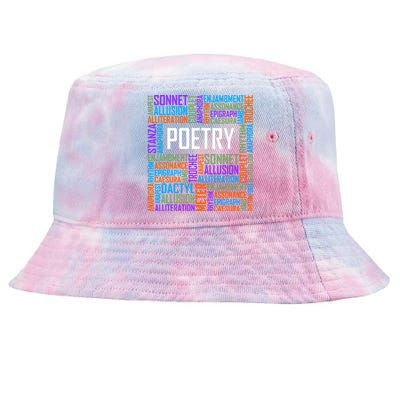 Poetry Words Lover Gift Poet Writing Poem Writer Gift Tie-Dyed Bucket Hat