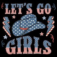 Patriotic Western Lets Go Girl 4th Of July American Flag Stripe Pom Pom Beanie