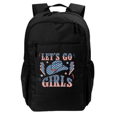 Patriotic Western Lets Go Girl 4th Of July American Flag Backpack
