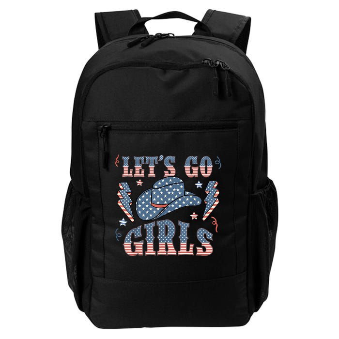 Patriotic Western Lets Go Girl 4th Of July American Flag Backpack